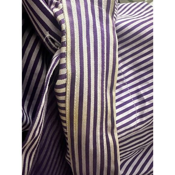 Charles Tyrwhitt Woman Jermyn Street US Size 6 Purple Striped Button Down Shirt - Picture 11 of 13